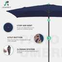 JEAREY 6.5x10 ft Rectangular Patio Umbrellas Rectangle Outdoor Umbrella with Push Button Tilt and Crank, Market Table Umbrella 6 Sturdy Ribs UV Protection for Poolside Garden Backyard Deck, Navy
