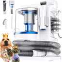 Pet Grooming Kit with 3.4L Oversized Vacuum Suction - 99% Pet Hair Removal - Professional Dog Clippers & Shedding Tools for Cats, Teddy, Poodle, Golden Retrievers (Pearly White)