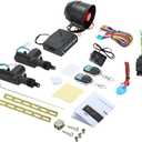 Shkalacar NEW Car Alarm System with 2 Door Remote Central Locking Kit Shock Sensor Immobiliser, Security Antitheft Alarm Systems with Keyless Entry