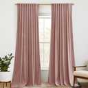 StangH Nursery Pink Velvet Curtains 108 inches Long, Privacy Room Darkening Window Drapes Elegant Home Decor for Birthday Party Backdrop/Girls Room, Dusty Pink, W52 x L108, 2 Panels