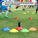 GHB Soccer Cones 25/50/100 Pack Disc Soccer Sport Cones Training Field Marker Agility Cones for Traffic, Basketball, Coaching, Practice Equipment Includes Cone Drills Guide