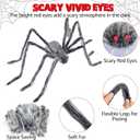 VKP Halloween Outdoor Decorations Hairy Black Spider, Scary Giant Spider Fake Large Spider Hairy Spider Props for Halloween Yard Decorations Party Decor (Gray and White)