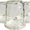 3 Pack Light Fixtures Replacement, Globe Shaped Hammer Glass Clear Amber Glass Shade for Pendant Light Vanity Wall Sconce, E26 Base 1-5/8 Inch Fitter