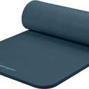 Retrospec Solana Yoga Mat 1" Thick With Nylon Strap For Men & Women - Non Slip Exercise Mat For Home Yoga, Pilates, Stretching, Floor & Fitness Workouts (Ocean Blue)