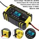 Automatic Smart Battery Charger Car 12V/24V | Pulse Repair Charger with LCD Display | Intelligent Mode Overvoltage Protection Temperature Monitoring for Car, Truck, Motorcycle, Boat, SUV, ATV