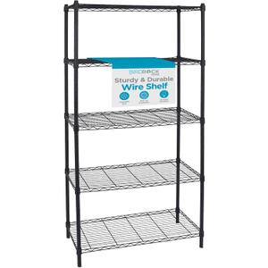 Internet's Best 5-Shelf Adjustable Wire Shelving | Heavy Duty Storage Rack | Metal Shelf for Garage, Restaurant, Industrial Use - Wide Unit Shelves, Sturdy Steel Frame | Black | 36" W x 18" D x 72" H