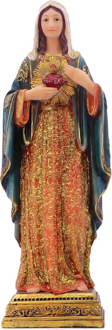 Virgin Mary Statue Sacred Heart Figure Resin Sculpture 13.5 inch Savior Figurine Catholic Religious Gift Home Chapel Decoration