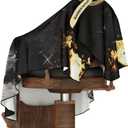 Professional Barber Cape - Hair Cutting Cape with Adjustable Neck Closure, Salon Quality Styling Cape for Hairdressers and Barbers - Gold Chain