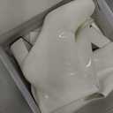 DREAM PAIRS Women's Gogo Boots Square Toe Chunky Wide Calf Knee High Boots For Women (11, White/Patent/Pu)