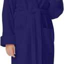 Cotton Terry Robes for Women and Men, Terry Shawl Collar Bathrobe, ONE SIZE - UNISEX Men & Women Spa Robe (Navy Blue)