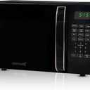 0.7 Cu Ft Microwave Countertop Small with Digital Display, 700 watt Microwave Black has 10 Power Levels & Auto Defrost Function Mini Microwave Oven Compact With Child Lock For Dorm, Home, Office