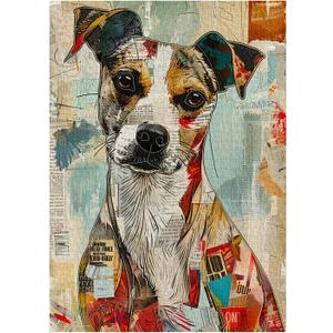 Vintage Dog Puzzles for Adults 1000 Pieces, Retro Newspaper Puppy Jigsaw Puzzles, Funny Pet Dog Animal Puzzle as Home Decor