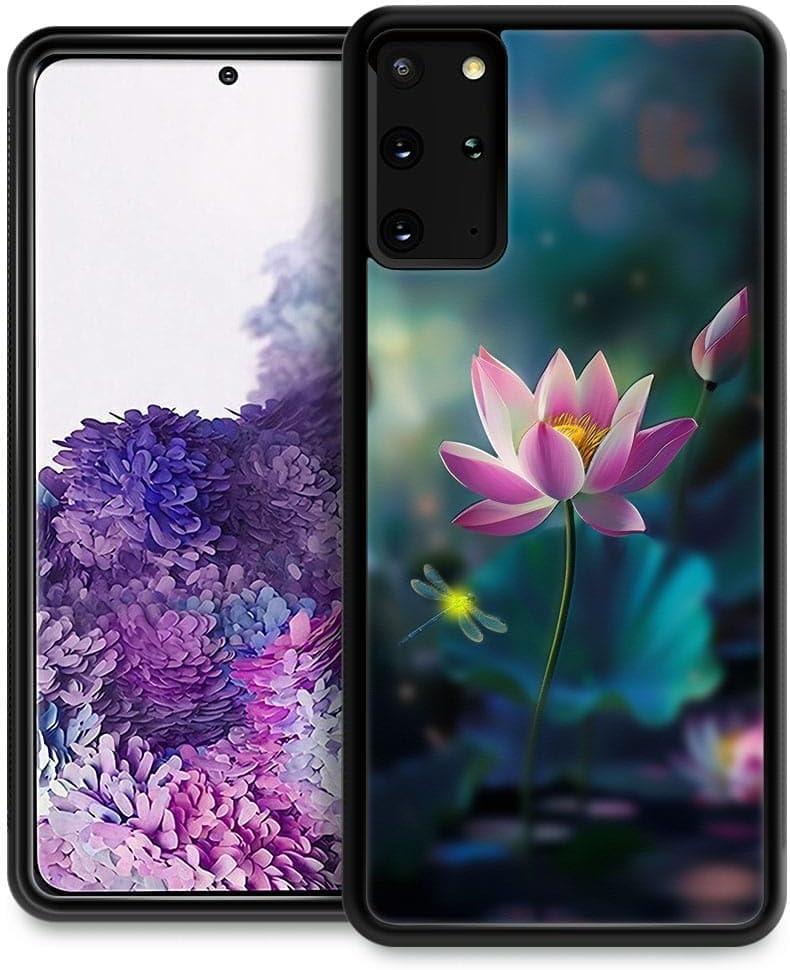 CARLOCA Compatible with Samsung Galaxy S20 Plus Case,Lotus Flower Dragonflys Samsung Galaxy S20 Plus Cases,Fashion Graphic Design Shockproof Anti-Scratch Drop Protection Samsung S20 Plus