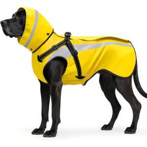 Mosucoirl Dog Raincoat Waterproof Raincoats for Dog Reflective Dogs Rain Jackets with Hood Hoodie Pet Rain Poncho Coat for Small Medium Large Dogs Puppies S-XXL (Yellow, XL)