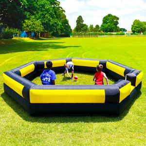 OZIS Gaga Ball Pit Inflatable 15FT with Built-in Blower, Portable Gaga Pit for Indoor Outdoor School Family Activities Easy to Setup (Black & Yellow)