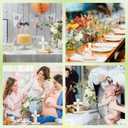 24 Pcs Baptism Centerpiece Decoration for Tables First Communion 12 Standing Wood Crosses for Craft 12 Metal Floral Hoop Centerpiece with Stand for Party Wedding Home Decor