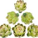 Notakia 6Pcs Green Large Faux Artichokes for Decoration Bowl Fillers Fake Fruit Artificial Artichokes that Look Real Realistic Fake Vegetable Decor for Home Kitchen Table Party Centerpiece