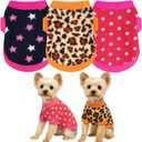 3 Pieces Medium Dog Sweater,Soft Dog Sweaters for Small Dogs Fleece Fall Winter Sweater Male Female, Clothes Medium Sized Dogs for Chihuahua Clothes Yorkie (Rose+Black+Yellow)