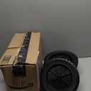 4 Pack 10 Inch Rubber Replacement Tire, Semi-Pneumatic Tire Plastic Wheel Lawn Mower Wheels with 1/2 Inch Bore Offset Axle for Hand Trucks, Lawnmowers, Utility Carts, Black