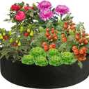 100 Gallon Plant Grow Bags, Heavy Duty Fabric Raised Garden Planting Bed Round Breathable Felt Planting Container for Vegetables Flower Herbs and Plants, Gardening Outdoor
