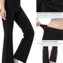 BUBBLELIME 29"/31"/33"/35"/37" Women's High Waist Bootcut Yoga Pants Basic/Side Pockets Tummy Control Workout Flared (Black, L, 31")