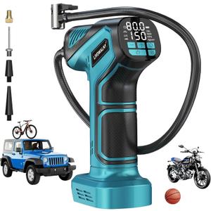 Tire Inflator Portable Air Compressor Compatible With Makita 18V Battery, LIVOWALNY 150PSI Air Pump, Cordless Tire Pump Digital Pressure Gauge, Tire Inflator for Car, Bike, Motorcycle (No Battery)