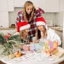 Amyhill 6 Pcs Christmas Candyland Table Decorations Wooden Colorful Candy Bow Block Tabletop Centerpieces Sign Xmas Tiered Tray Decor for Home Xmas Holiday Kitchen Party Decor