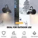 Barn Light Gooseneck Light- Small Farmhouse Outdoor Lighting, 1-Light Outdoor Gooseneck Lighting Farmhouse Wall Sconce for Patio Porch Garage (6.4" Diameter, 1pc)