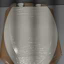 Bemis 1500EC Durable Wood Toilet Seat with Easy Clean Hinges, Made in USA, Elongated, Biscuit