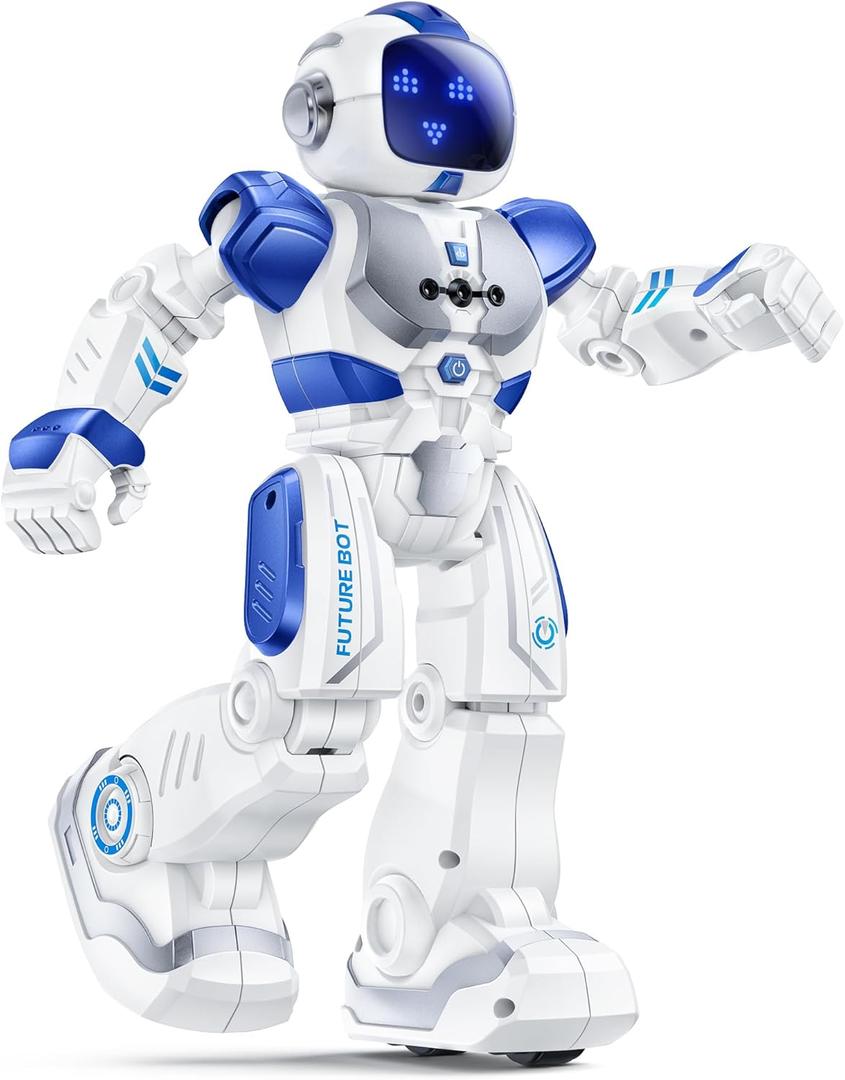 Ruko 6088 Programmable Robot with Gesture, Remote & APP Control, Rechargeable Robots Toys for Boys and Girls, Interactive LED Faces, Q&A Games, Gift for Kids 36, Blue
