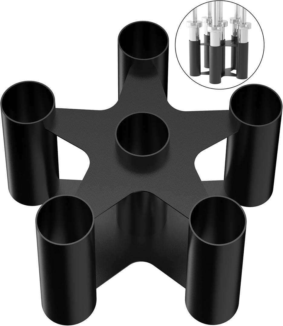 Barbell Rack Stand Vertical Olympic Bar Storage Rack 6 Bars Storage Rack for 2-inch Olympic Bars Dumbbell Handles Triceps Bars Curl Bars