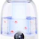Humidifiers for Bedroom, 3L Tank for 30H 20dB Quiet Mist Time, Dual Nozzles, LED Lights, Smart Timer (2/4/8 Hours), Auto Shut-Off, Perfect for Baby and Large Rooms (White)