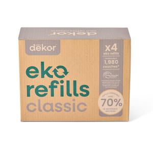 Diaper Dekor CLASSIC Diaper Pail Refills | 4 Count Unscented | Exclusive End-of-Liner Marking | Thick Quick & Easy to Replace | Most Economical Refill System | for Original and Eko Style Pails