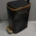 CEROELDA Small Bathroom Trash Can with Lid Soft Close-5L/1.3 Gal Slim Garbage Can-Metal Step Wastebasket-Rectangle Narrow Waste Bin for Office, Bedroom, Toilet, Live Room (Black)