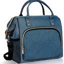 IDEATECH Large Insulated Lunch Bag for Men, Blue, Reusable Cooler Bag with Pockets, Leakproof and Insulation (12L)