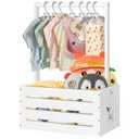 Wooden Baby Shower Crate Closet, Large Baby Toy Storage Basket with Handle, 30"x16"x11" for Newborn Boys Girls Pregnancy New Parents Gifts - White Color