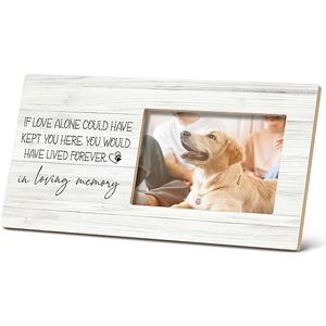 SRADMO Pet Memory Picture Frame,Pet Dog Cat Memorial 12×6 inch Wooden Tabletop Photo Frame for Pet Owners,Pet Loss Sympathy Gift,Sympathy Gifts for Loss Of Dog,Passed Away Dog Memorial Gifts White-4