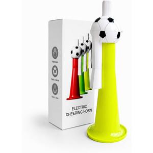 Electric Cheering Horn for Soccer Fans, Built-in Electronic Speaker for Long-Lasting World Cup Cheering, Portable Stadium Noise Maker, Perfect for Football Fans, Outdoor Sports Events (Yellow)