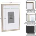 Kate and Laurel Adlynn Decorative Rectangle Watercolor Framed Art Set of 3; 11 x 14 matted to 5 x 7; Silver; Coastal Three-Piece Framed Wall Art for Gallery Wall Frame Set in Living Room Wall Decor