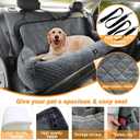 Large Dog Car Seat Under 100LBS,Dog Car Bed with Safety Tethers/Storage Pocket,Only for Back Seat-Gray