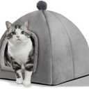 RUONARIER Cat Bed Cave for Indoor, Suitable for Cat Dome Bed, Hideaway Bed for Indoor Cats with Removable Mattress for Kittens. Cat Tent House for Dual Use (M:15"x15")