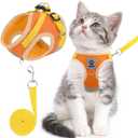 Cat & Dog Vest Harness - All Weather Mesh, Reflective Strap, Step-in Adjustable for Small Cats & Dogs (Orange, Small) (Small (Chest: 11"-13"))