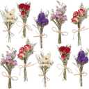 10 Pack Dried Flower Bouquets Mini Dried Flower with Stem Forget Me Not Dried Embossing Natural Flower Bundles Artificial Flower Dried Floral Arrangement for Vase DlY Wedding Decor (Forget Me Not)