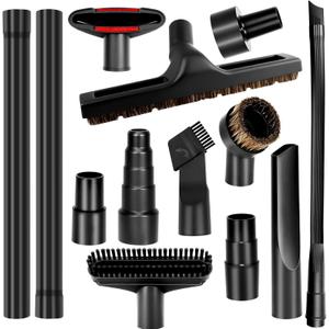 13Pcs Universal Vacuum Attachments for Shop Vac Accessories, Shop Vacuum Wet and Dry Attachments Kit with Hair Brush Extension for 1 1/4 Vacuum Hose Adapter