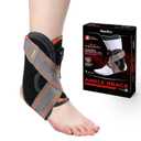 Welnove Ankle Brace: Ankle Stabilizer Brace for Women & Men, Ankle Support Sprained for Achilles,Tendon,Sprain,Injury Recovery, Comfortable Compression & Breathable Design (S, J-shaped plate)