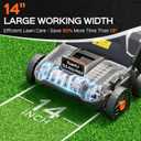 TIECTOWN 14-Inch 13.5 Amp 2-in-1 Electric Dethatcher and Scarifier with 11.5-Gallon Collection Bag, Lawn Dethatcher with 5-Position Depth Adjustment, Blade Replacement Without Tool - Orange