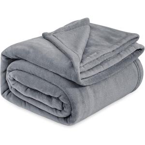 Bedsure Fleece Bed Blankets Queen Size Grey - Soft Lightweight Plush Fuzzy Cozy Luxury Blanket Microfiber, 90x90 inches (Queen (90" x 90"))