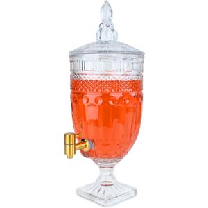 1.3 Gallon Glass Drink Dispenser, Glass Beverage Dispenser with Spigot for Party Bar Wedding, Crystal Collection Jug, Wide Mouth with Lid, Iced Beverage Dispensers (1.3gal Glass relief) 1.3 Gallon Glass Drink Dispenser, Glass Beverage Dispenser with Spigot for Party Bar Wedding, Crystal Collection Jug, Wide Mouth with Lid, Iced Beverage Dispensers (1.3gal Glass relief)