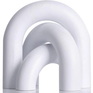 XMGZQ White Wood Arch for Coffee Table Decor Items,Wood Statue and Sculpture Set 3,Japanese Neutral Home Decor Aesthetic,Living Room,Entryway,Bookshelf,Floating,Console,Boho Minimalist Objects