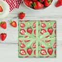 Azurestore 10 Sheets Strawberry Wrapping Paper- 20 x 27in Watercolor Red Green Strawberry Gift Wrap Paper Fruit Craft Paper for Mother's Day Birthday Baby Shower Party DIY Crafts